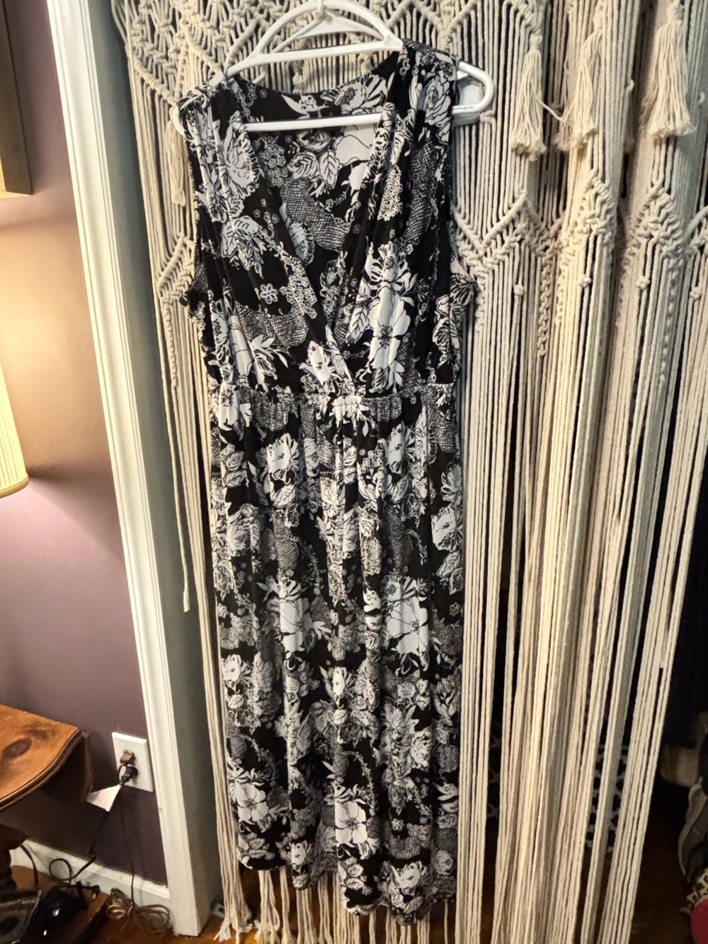 Black & White Floral Women’s Dress - 2X